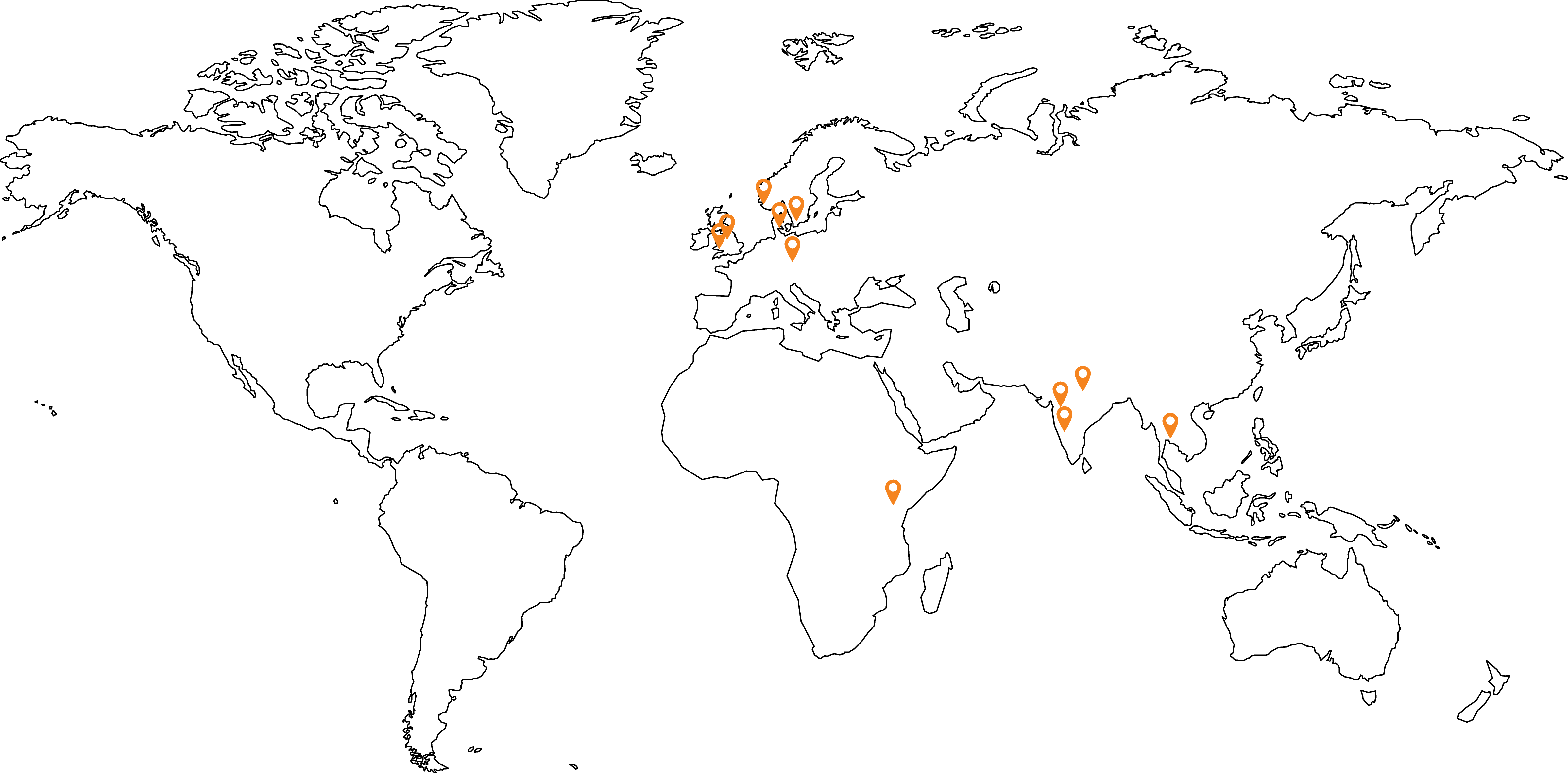 illustration skanem locations in world map